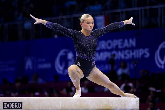 36th European Championships and 15th European Junior Championships in WomenÂ s Artistic Gymnastics - Finals Ruby Evans of Great Britain competes on the Balance beam during Senior Women™s Team Final on day 4 of the 2026 Women s Artistic Gymnastics European Championships at Arena Zagreb on August 16, 2026 in Zagreb, Croatia.  IgorxKralj PIXSELL