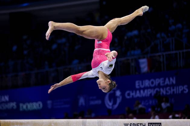 36th European Championships and 15th European Junior Championships in WomenÂ s Artistic Gymnastics - Finals Helen Kevric of Germany competes on the Balance beam during Senior Women™s Team Final on day 4 of the 2026 Women s Artistic Gymnastics European Championships at Arena Zagreb on August 16, 2026 in Zagreb, Croatia.  IgorxKralj PIXSELL