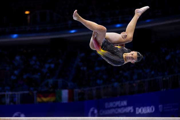 36th European Championships and 15th European Junior Championships in WomenÂ s Artistic Gymnastics - Finals Lena Devreker of Belgium competes on the Balance beam during Senior Women™s Team Final on day 4 of the 2026 Women s Artistic Gymnastics European Championships at Arena Zagreb on August 16, 2026 in Zagreb, Croatia.  IgorxKralj PIXSELL