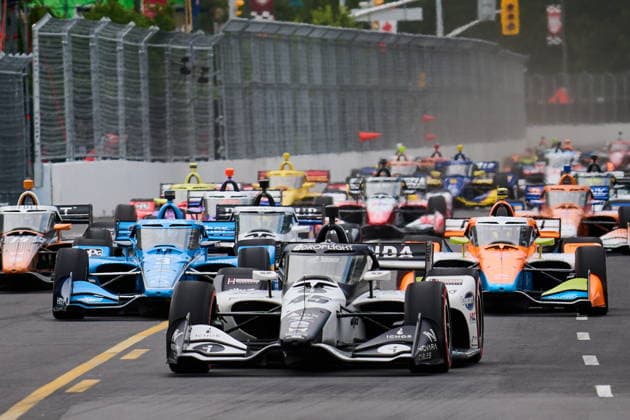 August 16, 2026, Markham, On, Canada: Pole-sitter Louis Foster of England leads the field into the first turn at the start of the 2026 Honda Indy in Markham, Ont., on Sunday, Aug. 16, 2026. Canada News - August 16, 2026  - ZUMAc35_ 20260816_zaf_c35_004 Copyright: xSammyxKoganx