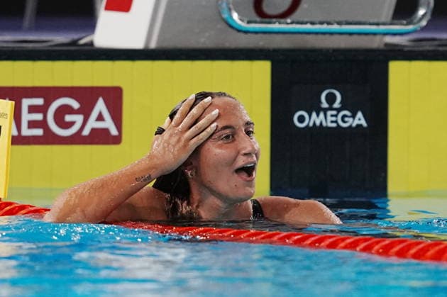 Simona Quadarella win gold medal in the Women s 400m freestyle at the Swimming European Aquatics Championships Paris 2026, Paris, August 16, 2026  Copyright: xGianxMattiaxD™alberto LaPressex