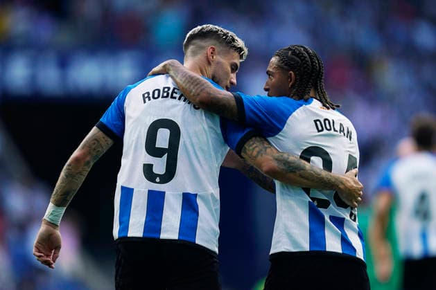ESP: RCD Espanyol - Levante UD. La Liga EA Sports. Macthday 1 Roberto Fernandez of RCD Espanyol celebrates the 1-0 during the La Liga EA Sports match between RCD Espanyol and Levante UD played at RCDE Stadium on August 16, 2026 in Barcelona, Spain. kpng Copyright: xSergioxRuizx xPRESSINPHOTOx PS_2627_ESP_LEV_503