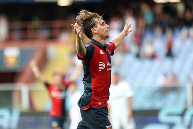 Foto IPP ACGE Genova 16 08 2026 32°Coppa Italia 2026 2027 Genoa-Ascoli nella foto: Tommaso Baldanzi esulta dopo il gol del 2-1 Italy Photo Press World Copyright Genova italy Italia ITALY  Copyright: xR4924_italyphotopressx