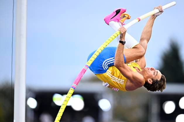 Sport Bilder des Tages European Athletics Championships Birmingham 2026 - day 7 BIRMINGHAM, ENGLAND - AUGUST 16 : Duplantis Armand (SWE) in action during the pole vault final on day 7 of the Birmingham 2026 European Athletics Championships on August 16, 2026 in Birmingham, England, 16 08 2026 Birmingham ENGLAND  Copyright: xTomasxSiskx