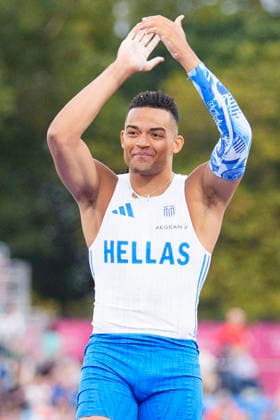 BIRMINGHAM, GREAT BRITAIN - AUGUST 16, 2026 : Emmanouil KARALIS (GRE Greece) competing in the pole vault final during the European Athletics Championships at Alexander Stadium on August 16, 2026 in Birmingham, Great Britain. Great Britain Copyright: xLeahxKohringx