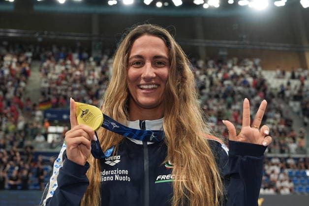 Sport Bilder des Tages Simona Quadarella win gold medal in the Women s 400m freestyle at the Swimming European Aquatics Championships Paris 2026, Paris, August 16, 2026  Copyright: xGianxMattiaxD™alberto LaPressex