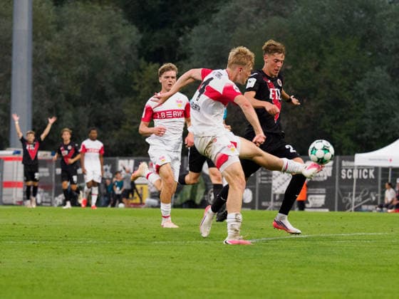 Maximilian Herwerth (VfB Stuttgart U23, 04) mit dem Eigentor zum 0:1 GER, Fussball, VfB Stuttgart II vs. Viktoria Koeln, 3. Liga, 2. Spieltag, Saison 2026 2027, 16.08.2026 GER, Fussball, VfB Stuttgart II vs. Viktoria Koeln, 3. Liga, 2. Spieltag, Saison 2026 2027, 16.08.2026 Aspach *** Maximilian Herwerth, VfB Stuttgart U23, scored an own goal in the 4th minute to make it 0–1 GER, Soccer, VfB Stuttgart II vs. Viktoria Cologne, 3rd Division, Matchday 2, 2026–2027 Season, August 16, 2026 GER, Soccer, VfB Stuttgart II vs. Viktoria Cologne, 3. Liga, Matchday 2, 2026–2027 season, August 16, 2026 Aspach Copyright: xCarstenxSchweringx EP_CSG