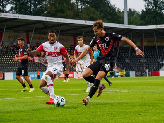 Jarzinho Malanga (VfB Stuttgart U23, 27), Alexander Prokopenko (FC Viktoria Koeln, 30) GER, Fussball, VfB Stuttgart II vs. Viktoria Koeln, 3. Liga, 2. Spieltag, Saison 2026 2027, 16.08.2026 GER, Fussball, VfB Stuttgart II vs. Viktoria Koeln, 3. Liga, 2. Spieltag, Saison 2026 2027, 16.08.2026 Aspach *** Jarzinho Malanga, VfB Stuttgart U23, 27, Alexander Prokopenko, FC Viktoria Cologne, 30, GER, Soccer, VfB Stuttgart II vs. Viktoria Cologne, 3rd Division, Matchday 2, 2026–2027 Season, August 16, 2026 GER, Soccer, VfB Stuttgart II vs. Viktoria Cologne, 3rd Division, Matchday 2, 2026–2027 season, August 16, 2026 Aspach Copyright: xCarstenxSchweringx EP_CSG