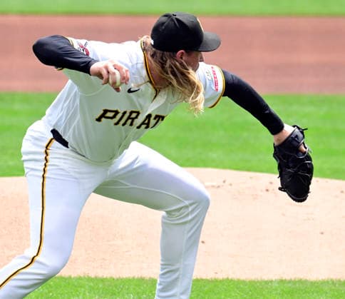 Pittsburgh Pirates pitcher Lake Bachar (71) throws to first base for the out in the first inning against the Boston Red Sox at PNC Park on Sunday, Aug. 16, 2026 in Pittsburgh.  PIT2026081603 ArchiexCarpenter