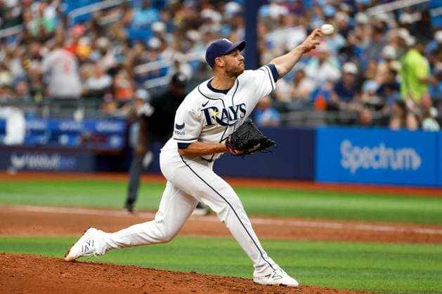 August 16, 2026, St. Petersburg, Florida, USA: Tampa Bay Rays pitcher Steven Matz (32) pitches to Baltimore Orioles third baseman Christian Encarnacion-Strand (32) during the sixth inning at Tropicana Field on Sunday, Aug. 16, 2026, in St. Petersburg. St. Petersburg USA - ZUMAs70_ 0864203614st Copyright: xJeffereexWoox