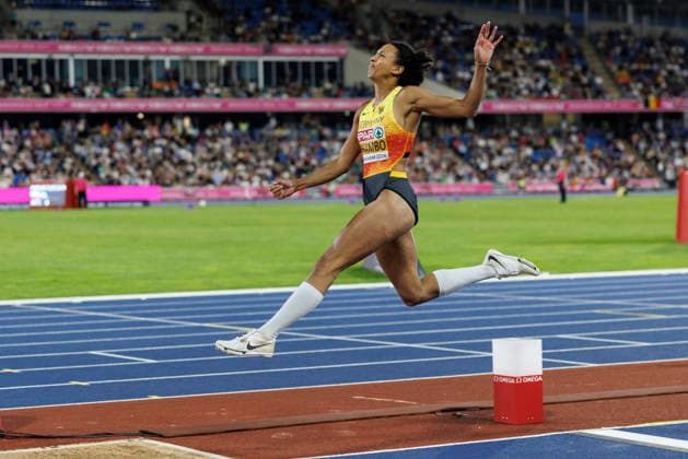 BIRMINGHAM, GREAT BRITAIN - AUGUST 16, 2026: Malaika MIHAMBO (GER Germany) competing in the long jump during the European Athletics Championships at Alexander Stadium on August 16, 2026 in Birmingham, Great Britain. Great Britain Copyright: xAxelxKohringx