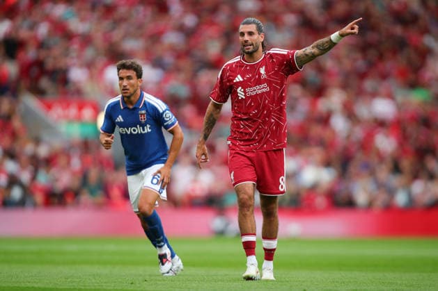 Liverpool v Como 1907, Pre-Season Friendly Dominik Szoboszlai of Liverpool gestures during the Liverpool v Como 1907 Pre-Season Friendly match at Anfield, Liverpool, England on 16 August 2026 Credit: Luke Williams Every Second Media Editorial use only. All images are copyright Every Second Media Limited. No images may be reproduced without prior permission. Copyright: xIMAGO EveryxSecondxMediax ESM-2093-0018 LukexWilliamsx xEveryxSecondxMediax