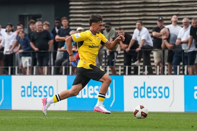 Samstag, 15.08.2026 Saison 2026 2027 2. Spieltag U19 DFB Nachwuchsliga Vorrunde Gruppe H im BVB Fußballpark Hohenbuschei, Dortmund, Germany. BV Borussia Dortmund U19 - FC Schalke 04 U19. Ioannis Christos Kostoglou (BVB)
