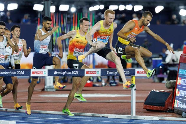 BIRMINGHAM, GREAT BRITAIN - AUGUST 16, 2026: Niklas BUCHHOLZ (GER Germany), Frederik RUPPERT (GER Germany) competing in the 3000m steeplechase during the European Athletics Championships at Alexander Stadium on August 16, 2026 in Birmingham, Great Britain. Great Britain Copyright: xAxelxKohringx
