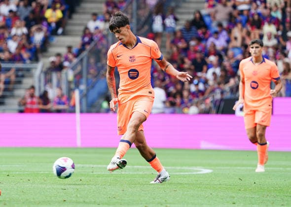 16.08.2026 Schweiz Basel St.Jakob-Park Fssball Herren Saison 2026-2027 Testspiel FC Basel - FC Barcelona, Barca 2:5 Bild. Marc Bernal FC Barcelona Aktion *** August 16, 2026, Switzerland, Basel, St. Jakob Park, Men s Soccer, 2026–2027 Season, Friendly Match: FC Basel vs. FC Barcelona, 2–5, Photo by Marc Bernal, FC Barcelona in action 