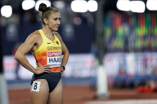 BIRMINGHAM, GREAT BRITAIN - AUGUST 16, 2026: Rebekka HAASE (GER Germany) competing in the 4x100m mixed relay during the European Athletics Championships at Alexander Stadium on August 16, 2026 in Birmingham, Great Britain. Great Britain Copyright: xAxelxKohringx
