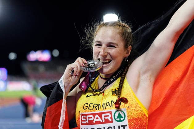 BIRMINGHAM, GREAT BRITAIN - AUGUST 16, 2026: Julia ULBRICHT (GER Germany) wins Silver in the javelin throw during the European Athletics Championships at Alexander Stadium on August 16, 2026 in Birmingham, Great Britain. Great Britain Copyright: xAxelxKohringx