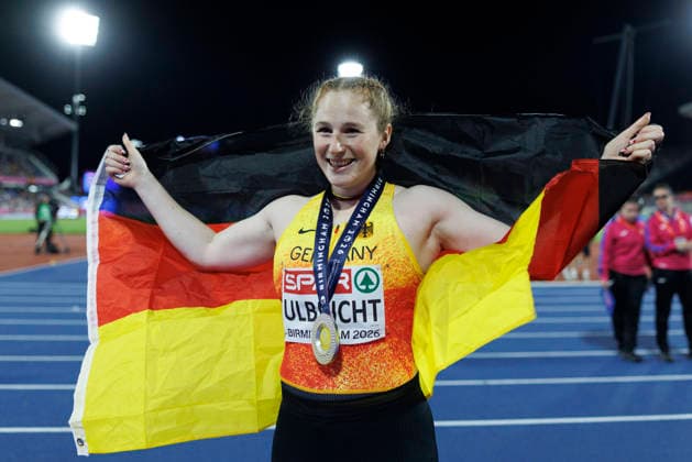 BIRMINGHAM, GREAT BRITAIN - AUGUST 16, 2026: Julia ULBRICHT (GER Germany) wins Silver in the javelin throw during the European Athletics Championships at Alexander Stadium on August 16, 2026 in Birmingham, Great Britain. Great Britain Copyright: xAxelxKohringx