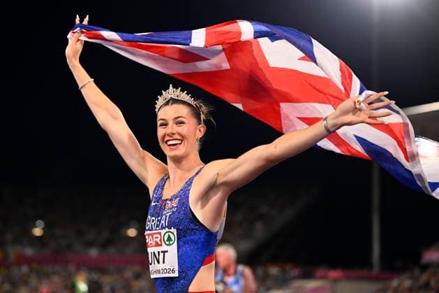 European Athletics Championships Birmingham 2026 - day 7 BIRMINGHAM, ENGLAND - AUGUST 16 : Hunt Amy (GBR) in action during the 4x100m mixed on day 7 of the Birmingham 2026 European Athletics Championships on August 16, 2026 in Birmingham, England, 16 08 2026 Birmingham ENGLAND  Copyright: xTomasxSiskx