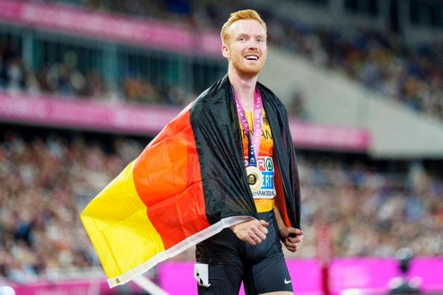 BIRMINGHAM, GREAT BRITAIN - AUGUST 16, 2026 : European champion over 3000m steeplechase: Frederik RUPPERT (GER Germany) during the European Athletics Championships at Alexander Stadium on August 16, 2026 in Birmingham, Great Britain. Great Britain Copyright: xLeahxKohringx