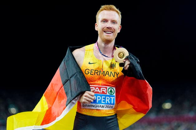 BIRMINGHAM, GREAT BRITAIN - AUGUST 16, 2026 : European champion over 3000m steeplechase: Frederik RUPPERT (GER Germany) during the European Athletics Championships at Alexander Stadium on August 16, 2026 in Birmingham, Great Britain. Great Britain Copyright: xLeahxKohringx