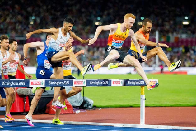 BIRMINGHAM, GREAT BRITAIN - AUGUST 16, 2026 : European champion over 3000m steeplechase: Frederik RUPPERT (GER Germany) during the European Athletics Championships at Alexander Stadium on August 16, 2026 in Birmingham, Great Britain. Great Britain Copyright: xLeahxKohringx