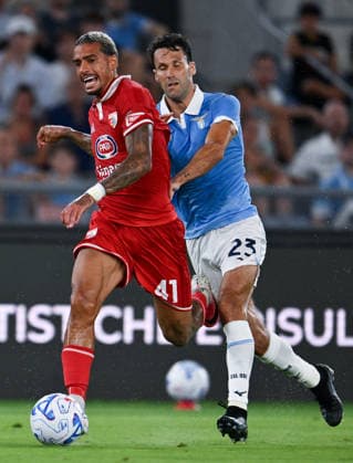 Dc Roma 16 08 2026 - Coppa Italia Lazio-Mantova foto Domenico Cippitelli Image nella foto: Jonathan Silva-Alfonso Pedraza 