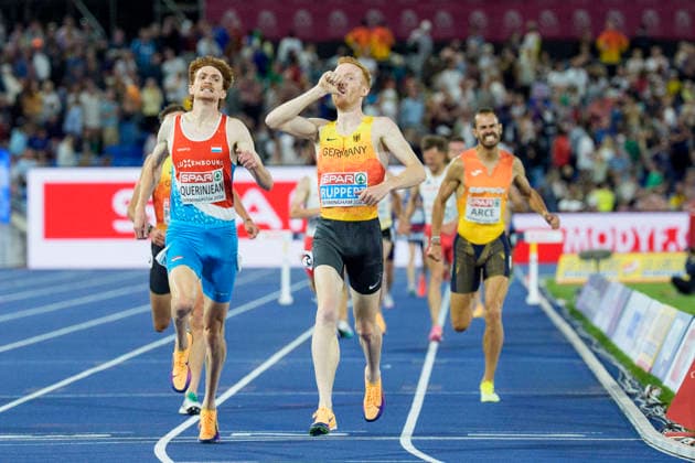 BIRMINGHAM, GREAT BRITAIN - AUGUST 16, 2026 : European champion over 3000m steeplechase: Frederik RUPPERT (GER Germany) during the European Athletics Championships at Alexander Stadium on August 16, 2026 in Birmingham, Great Britain. Great Britain Copyright: xLeahxKohringx