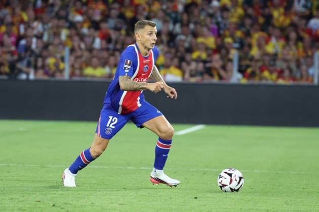 FOOTBALL : RC Lens vs Paris Saint-Germain - TrophÃ e des Champions - 16 08 2026 Lucas DIGNE (PSG) lors du match RC Lens vs Paris Saint-Germain, TrophÃ e des Champions, stade Bollaert-Delelis, le 16 aoÃ»t 2026 - photo Laurent Sanson PsnewZ  Copyright: xLaurentxSANSONx xPsnewZx