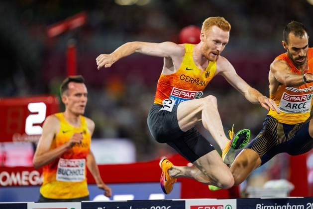 BIRMINGHAM, UNITED KINGDOM - AUGUST 16: Frederik Ruppert of Germany competes in the Men s 3000m Steeplechase Final during the European Athletics Championships in Alexander Stadium on August 16, 2026 in Birmingham, United Kingdom. England United Kingdom Copyright: xBEAUTIFULxSPORTS TobiasxLacknerx