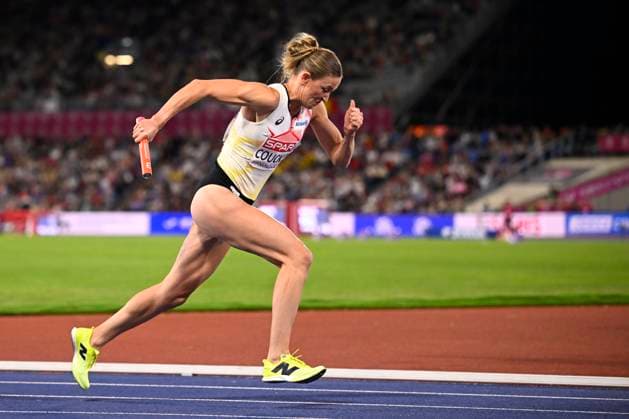 European Athletics Championships Birmingham 2026 - day 7 BIRMINGHAM, ENGLAND - AUGUST 16 : the Belgian Cheetahs - Couckuyt Paulien (BEL), Ponette Helena (BEL), Laus Camille (BEL) and Hanssens Ilana (BEL) in action during the 4x400m final in action during the 4x400m final in action during the 1500m final on day 7 of the Birmingham 2026 European Athletics Championships on August 16, 2026 in Birmingham, England, 16 08 2026 Birmingham ENGLAND  Copyright: xTomasxSiskx