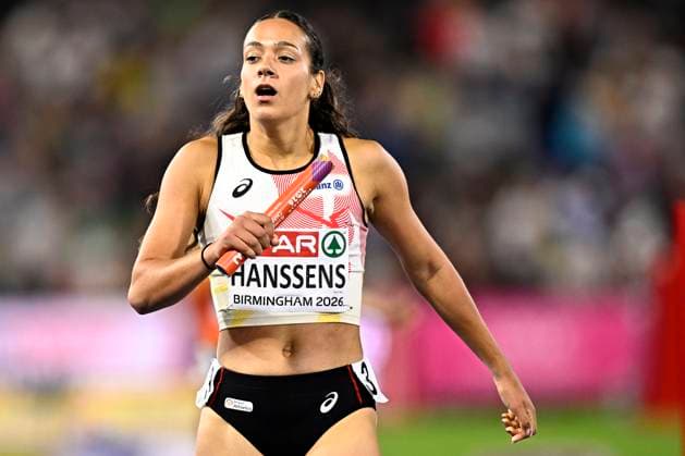 European Athletics Championships Birmingham 2026 - day 7 BIRMINGHAM, ENGLAND - AUGUST 16 : the Belgian Cheetahs - Couckuyt Paulien (BEL), Ponette Helena (BEL), Laus Camille (BEL) and Hanssens Ilana (BEL) in action during the 4x400m final on day 7 of the Birmingham 2026 European Athletics Championships on August 16, 2026 in Birmingham, England, 16 08 2026 Birmingham ENGLAND  Copyright: xTomasxSiskx