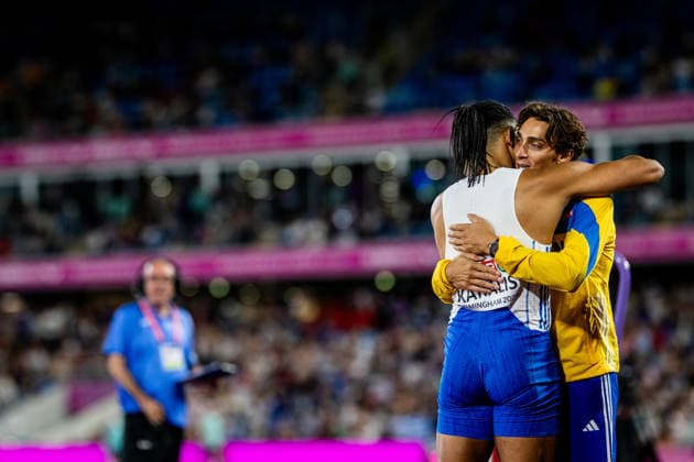 260816 Emmanouil Karalis of Greece and Armand Duplantis of Sweden after men s pole vault final during day 7 of the 2026 European Athletics Championships on August 16, 2026 in Birmingham. Photo: Mathias Bergeld BILDBYRAN kod MB MT1072 friidrott athletics friidrett friidrotts-em em friidretts-em 2026 european athletics championships 7 bbeng *** August 16, 2026: Emmanouil Karalis of Greece and Armand Duplantis of Sweden after the men’s pole vault final on Day 7 of the 2026 European Athletics Championships on August 16, 2026 in Birmingham. Photo by Mathias Bergeld. BILDBYRAN code MB MT1072. track and field athletics friidrett friidrotts em em friidretts em 2026 European Athletics Championships 7 bbeng  Copyright: MATHIASxBERGELD BB260816MB147