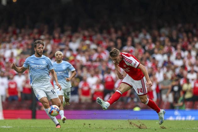 CARDIFF, WALES, AUG 16: Viktor Gyökeres of Arsenal during the FA Community Shield match between Arsenal and Manchester City at the Millennium Stadium in Cardiff, Wales on 16th of August (photo by Qian Jun Sports Press Photo)  Copyright: xQianxJun SportsxPressxPhotox Sportspressphoto_SPR209563