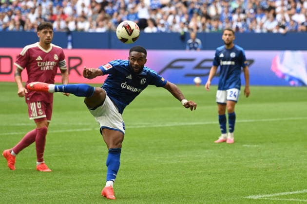 Moussa SYLLA (GE) Aktion, Torchance Fussball Freundschaftsspiel FC Schalke 04 - Real Madrid am 16.08.2026 in der Veltins-Arena Gelsenkirchen Deutschland. DFL regulations prohibit any use of photographs as image sequences and or quasi-video Â *** Moussa SYLLA GE Action, Scoring Opportunity, Soccer Friendly Match: FC Schalke 04 vs. Real Madrid on August 16, 2026, at the Veltins Arena in Gelsenkirchen, Germany. DFL regulations prohibit any use of photographs as image sequences and or quasi-video. Â