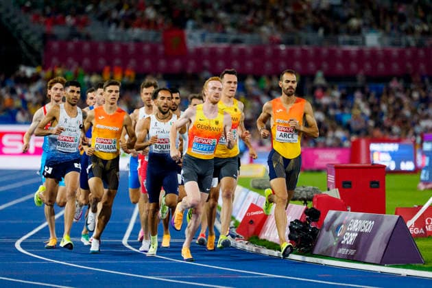 BIRMINGHAM, GREAT BRITAIN - AUGUST 16, 2026 : Frederik RUPPERT (GER Germany) and Daniel ARCE (ESP Spain) competing in the 3000m steeplechase final during the European Athletics Championships at Alexander Stadium on August 16, 2026 in Birmingham, Great Britain. Great Britain Copyright: xLeahxKohringx