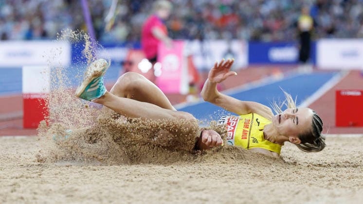 BIRMINGHAM, GREAT BRITAIN - AUGUST 16, 2026: Ramona Elena VERMAN (ROU Romania) competing in the long jump final during the European Athletics Championships at Alexander Stadium on August 16, 2026 in Birmingham, Great Britain. Great Britain Copyright: xAxelxKohringx