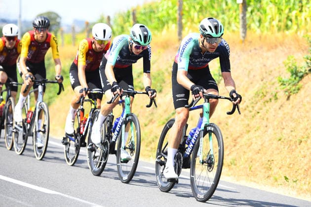 87th Volta A Portugal - 10th Stage The French Olympic biathlon champion is competing in his first professional cycling race, the Polynormande in western France, with the French team Decathlon CMA CGM on August 16, 2026. Saint Martin de Landelles Normandie France  Copyright: xRonanxHoussinx originalFilename:houssin-emilienj260816_npwFu.jpg