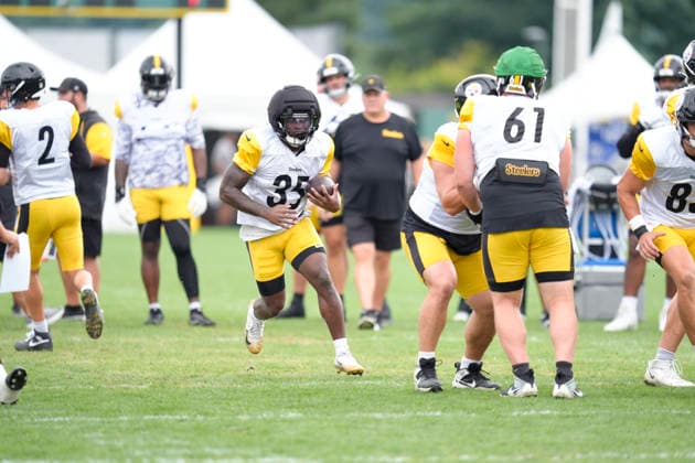 August 16, 2026, Latrobe, Pa, USA: August 16, 2026: Lew Nichols 35 during the Pittsburgh Steelers Training Camp at Saint Vincent College in Latrobe PA. Latrobe USA - ZUMAa234 20260816_zsa_a234_010 Copyright: xAMGx