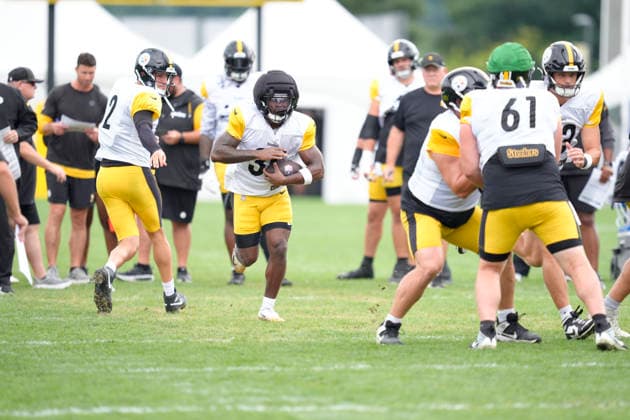 August 16, 2026, Latrobe, Pa, USA: August 16, 2026: Lew Nichols 35 during the Pittsburgh Steelers Training Camp at Saint Vincent College in Latrobe PA. NFL, American Football Herren, USA 2026: Steelers Training Camp AUG 16  - ZUMAa234 20260816_zsa_a234_085 Copyright: xAMGx