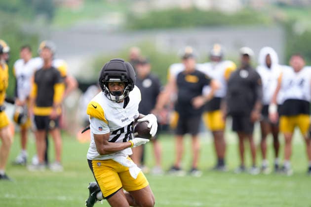 August 16, 2026, Latrobe, Pa, USA: August 16, 2026: Levi Wentz 28 during the Pittsburgh Steelers Training Camp at Saint Vincent College in Latrobe PA. Latrobe USA - ZUMAa234 20260816_zsa_a234_065 Copyright: xAMGx