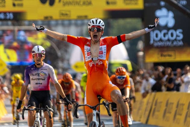 87th Volta A Portugal - 10th Stage Portuguese cyclist Rui Oliveira of UAE Team Emirates-XRG celebrates after winning the final stage of the 87th Volta a Portugal, from Maia to Porto, Portugal, on August 16, 2026. Porto Portugal  Copyright: xEduardoxAlmeidax originalFilename:almeida-notitle260816_nptkI.jpg