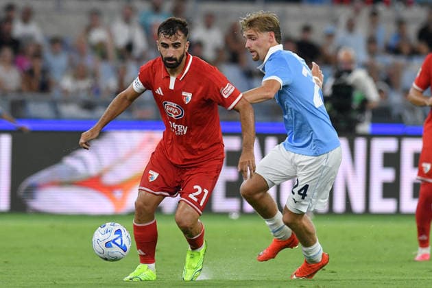 SOCCER - Coppa Italia - SS Lazio vs. Mantova 1911 Photo by IPA ABACAPRESS.COM87557803 - Simone Trimboli and Kenneth Taylor of SS Lazio during the Round of 32 match of the Coppa Italia between Lazio and Mantova at the Stadio Olimpico. Rome (Italy), August 16, 2026 Mattia Vian Rome Italy  Copyright: xIPAxSport ABACAx
