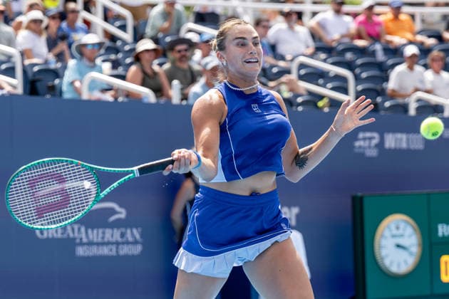 August 16, 2026, Mason, Ohio, U.S: Aryna Sabalenka (BLR) hits a forehand shot during SundayÃ¢â‚¬â ¢s second round of the Cincinnati Open at the Lindner Family Tennis Center , Mason, Oh. Tennis 2026 - Cincinnati Open WTA, Tennis Damen  - ZUMAs304 20260816_zaf_s304_084 Copyright: xScottxStuartx