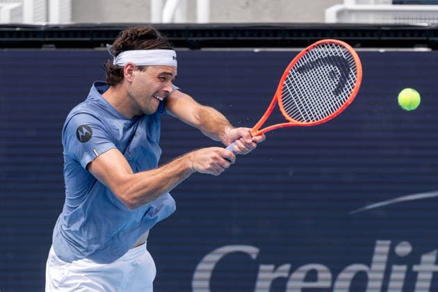 August 16, 2026, Mason, Ohio, U.S: Taylor Fritz (USA) hits a two-handed backhand during SundayÃ¢â‚¬â ¢s second round of the Cincinnati Open at the Lindner Family Tennis Center , Mason, Oh. Mason U.S - ZUMAs304 20260816_zaf_s304_046 Copyright: xScottxStuartx