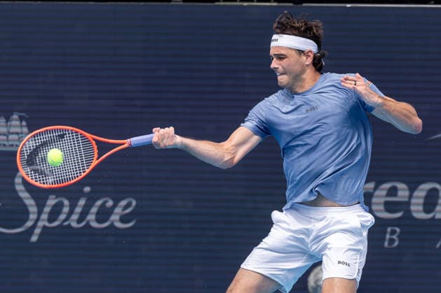 August 16, 2026, Mason, Ohio, U.S: Taylor Fritz (USA) hits a forehand shot during SundayÃ¢â‚¬â ¢s second round of the Cincinnati Open at the Lindner Family Tennis Center , Mason, Oh. Mason U.S - ZUMAs304 20260816_zaf_s304_047 Copyright: xScottxStuartx
