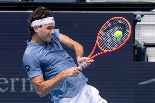 August 16, 2026, Mason, Ohio, U.S: Taylor Fritz (USA) hits a two-handed backhand during SundayÃ¢â‚¬â ¢s second round of the Cincinnati Open at the Lindner Family Tennis Center , Mason, Oh. Mason U.S - ZUMAs304 20260816_zaf_s304_057 Copyright: xScottxStuartx