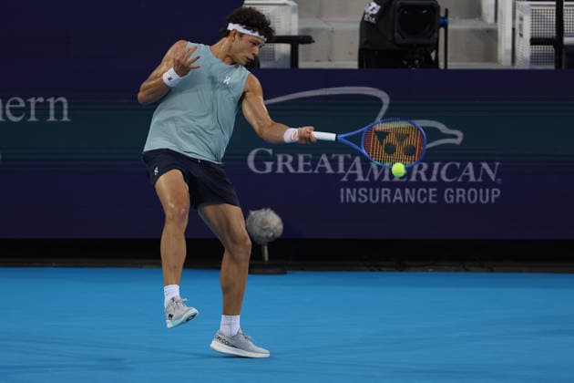 August 16, 2026, Mason, Oh, USA: Cincinnati Open Tennis 2026 - Ben Shelton hits a ball against Jaime Faria. 2026 08 16. ZUMAPress Mason USA - ZUMAn24_ 20260816_zaf_n24_412 Copyright: xWallyxNellx