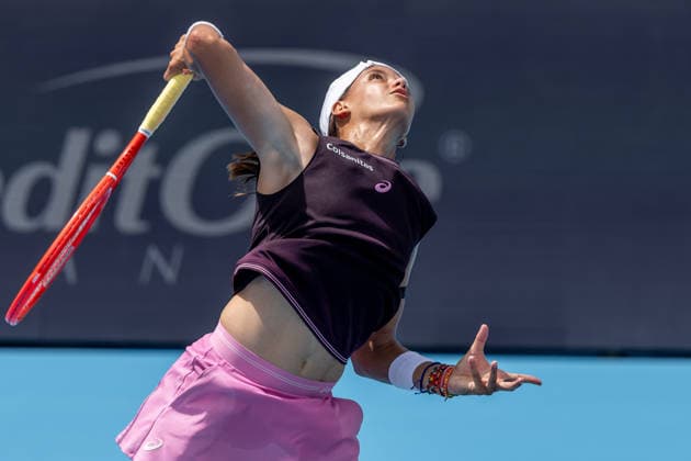 August 16, 2026, Mason, Ohio, U.S: Emiliana Arango (COL) serves during SundayÃ¢â‚¬â ¢s second round of the Cincinnati Open at the Lindner Family Tennis Center , Mason, Oh. Tennis 2026 - Cincinnati Open WTA, Tennis Damen  - ZUMAs304 20260816_zaf_s304_101 Copyright: xScottxStuartx