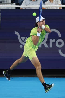 August 16, 2026, Mason, Oh, USA: Cincinnati Open Tennis 2026 - Jaime Faria hits a ball against Ben Shelton. 2026 08 16. ZUMAPress Mason USA - ZUMAn24_ 20260816_zaf_n24_424 Copyright: xWallyxNellx